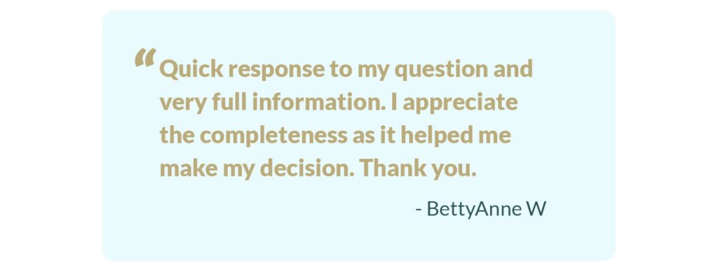 A testimonial from a Sync customer who got help.