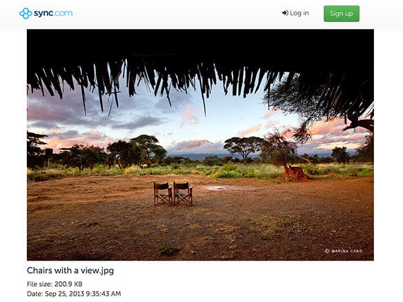 The secure links page your recipients will see